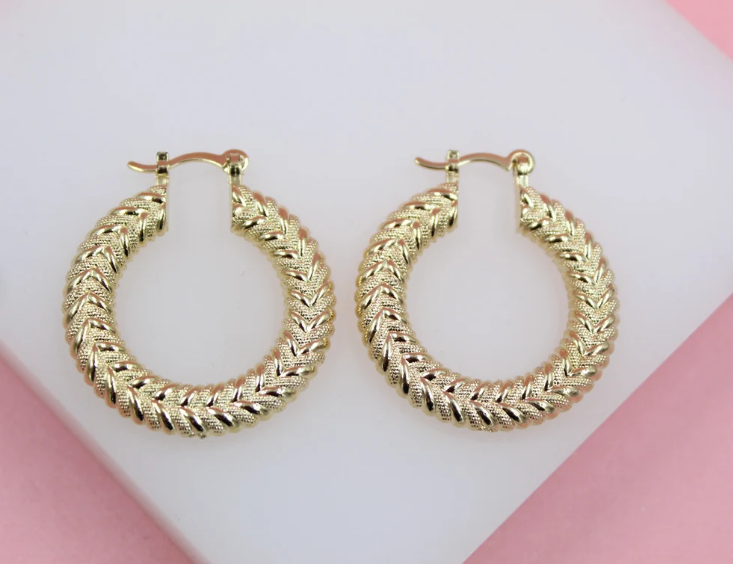 Thin Double Knot Lever Back Hoop Earrings (J92)