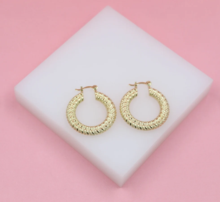Thin Double Knot Lever Back Hoop Earrings (J92)