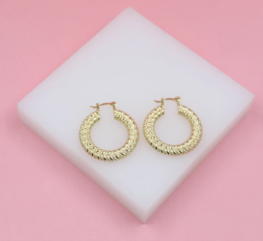 Thin Double Knot Lever Back Hoop Earrings (J92)
