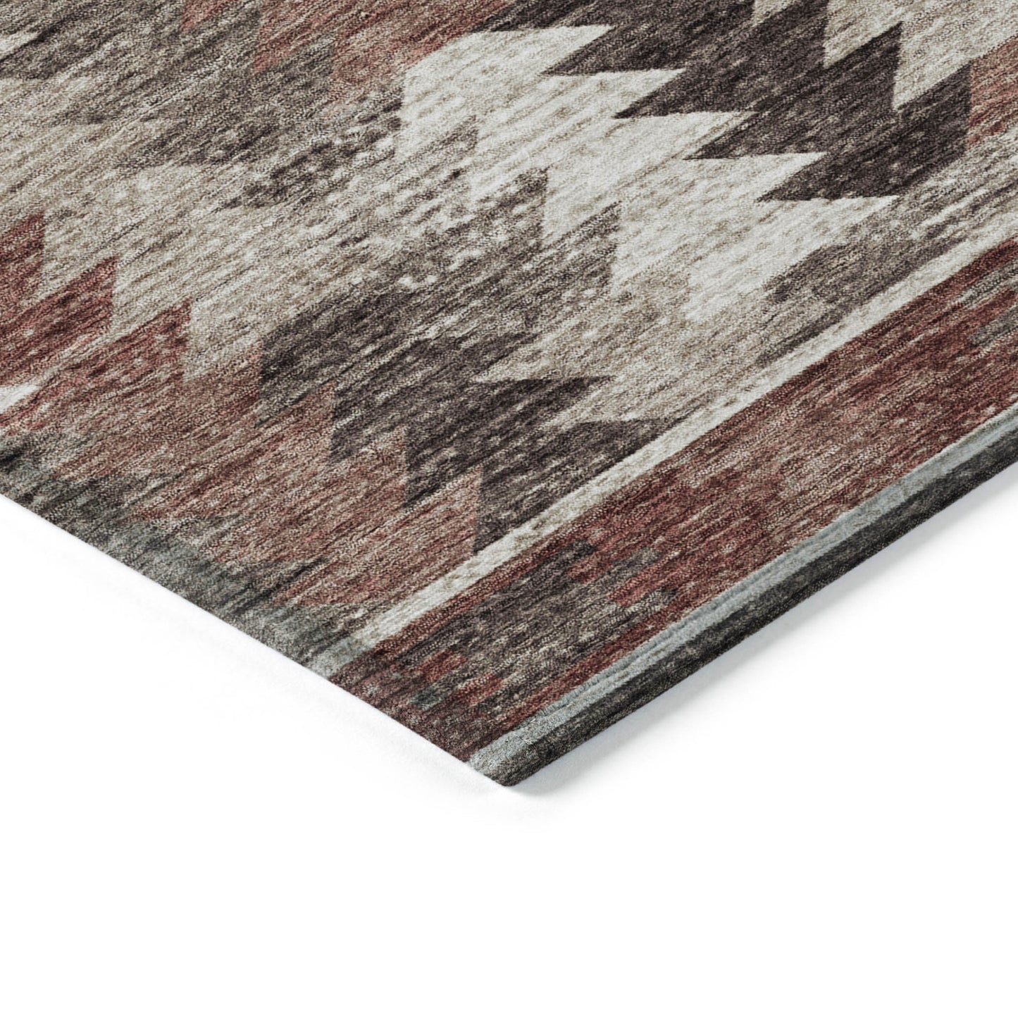 8' X 10' Brown And Ivory Southwestern Washable Indoor Outdoor Area Rug