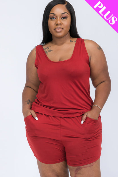 Plus Comfy Tank Top & Shorts Set (CAPELLA)